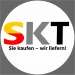SKT Logo. Die drei Buchstaben SKT mittig, darunter der Slogan "Sie kaufen – wir liefern!"
